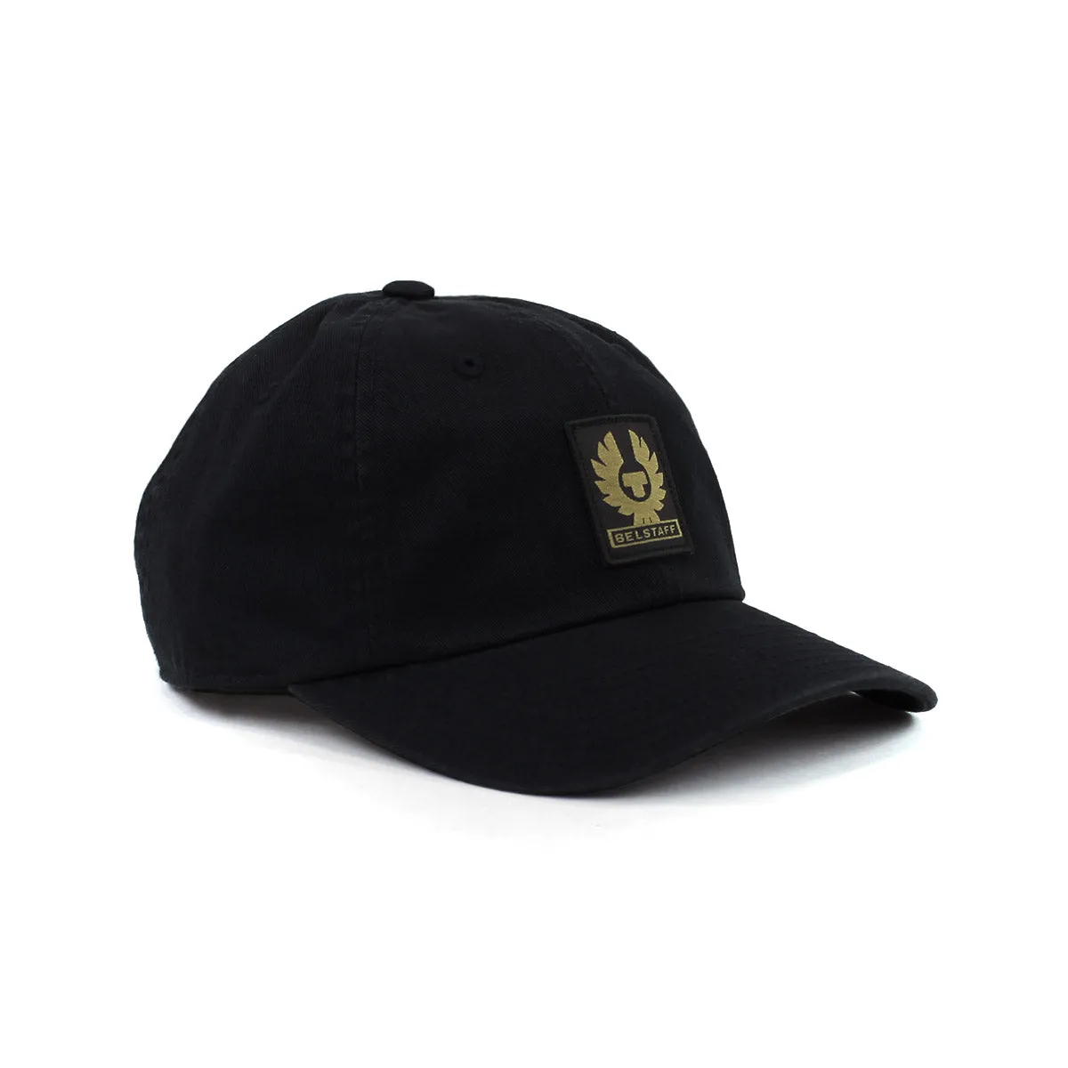 Belstaff black cap with Phoenix logo.