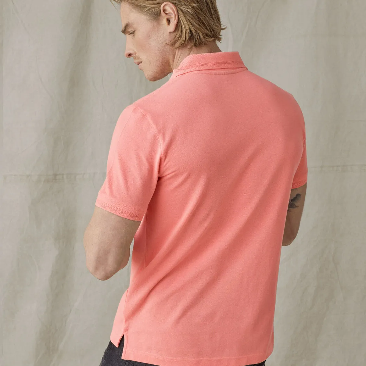 Belstaff Shell Pink Short Sleeve Polo Shirt