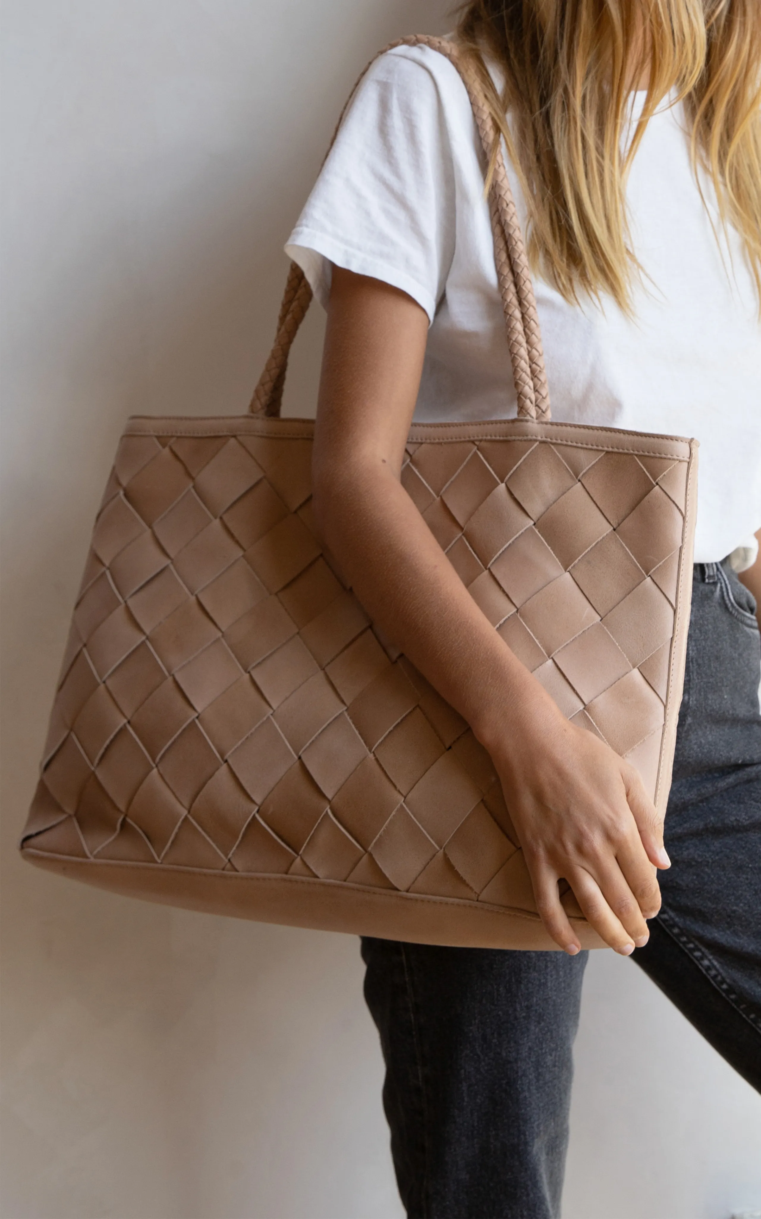 Bembien Gabrielle Grande Woven Leather Tote Bag