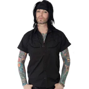 Black Spiderweb Western Shirt