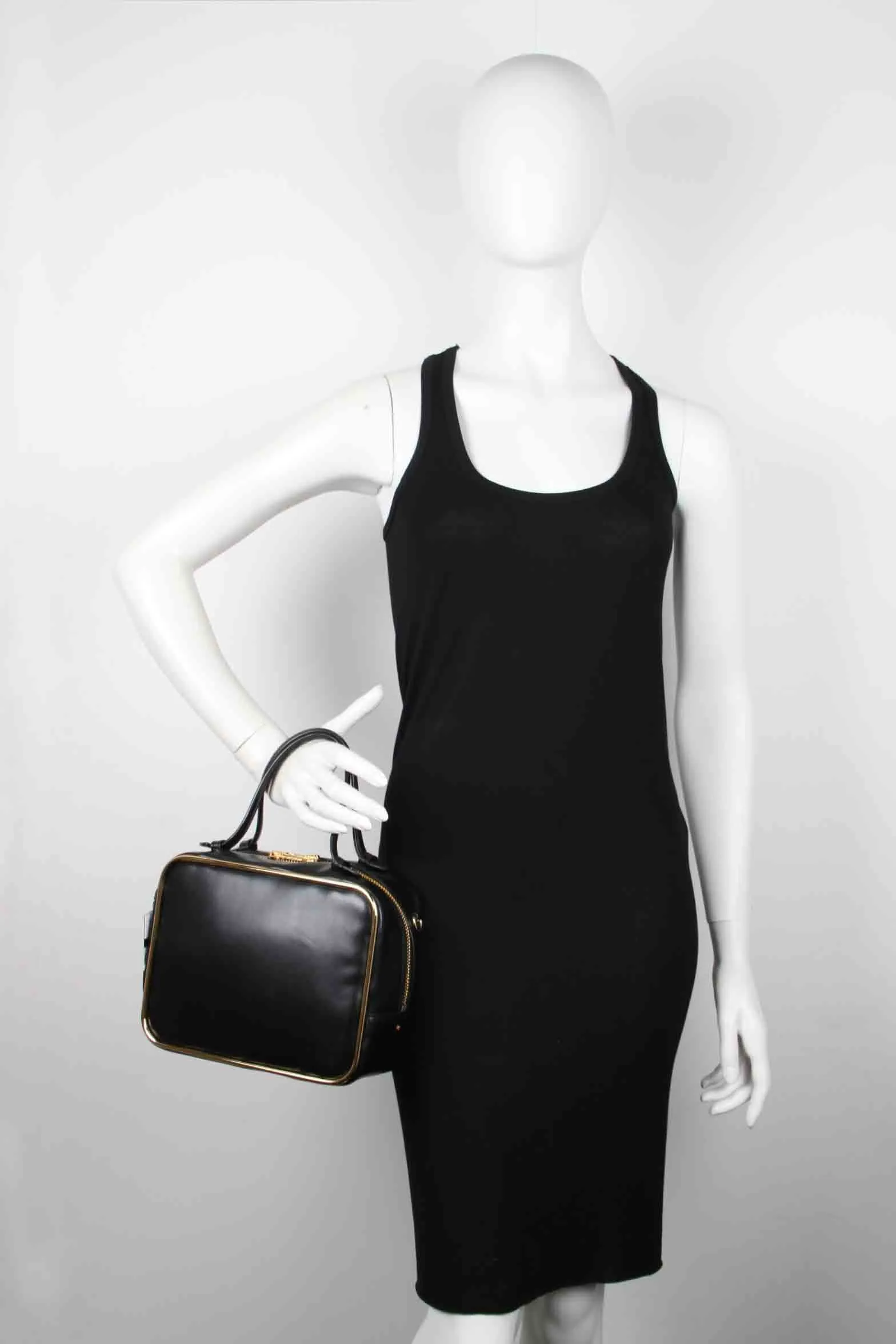 Black/Gold Halo Crossbody Satchel