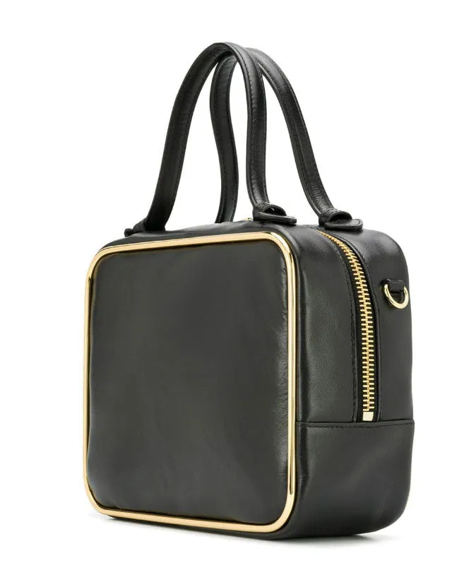 Black/Gold Halo Crossbody Satchel