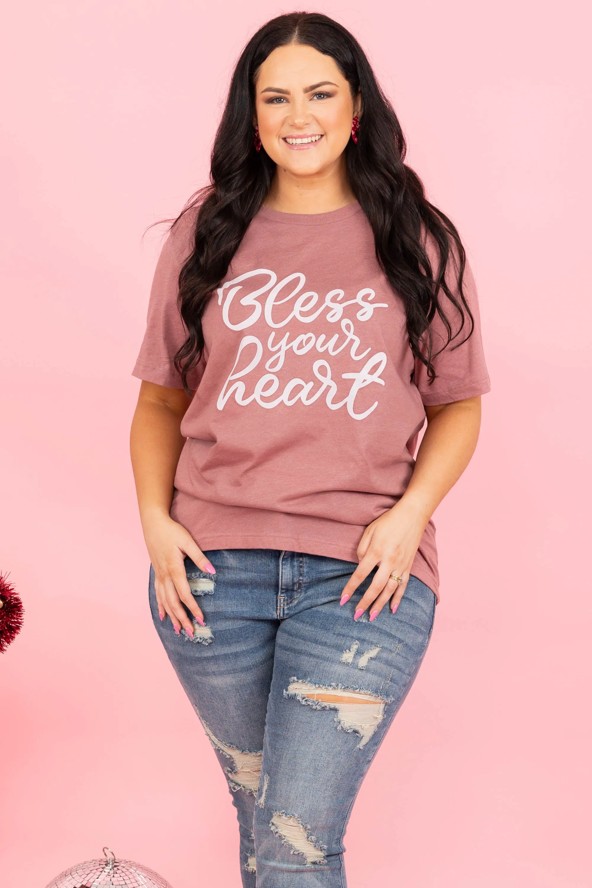 Bless Your Heart T-Shirt in Heather Mauve