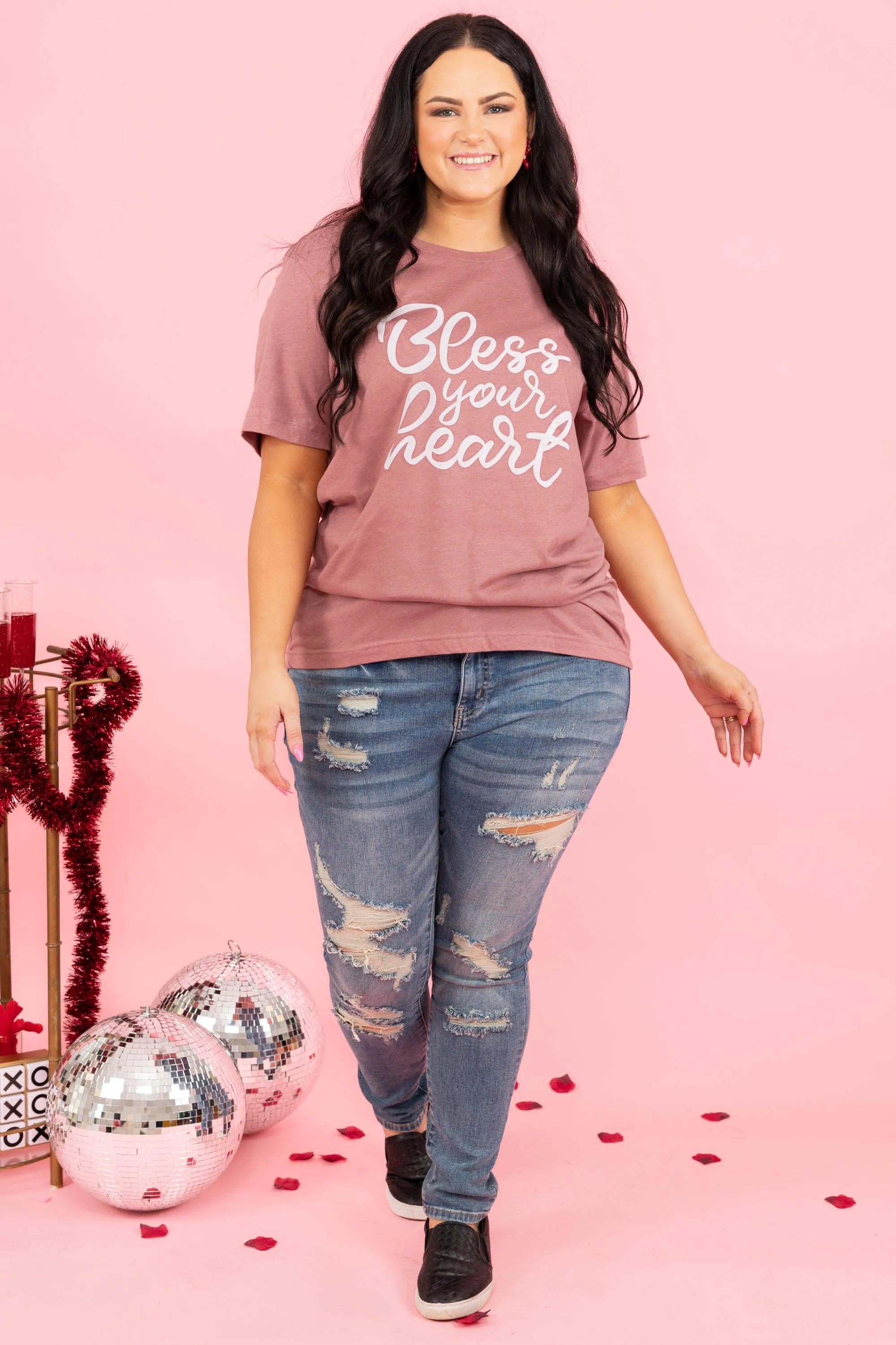 Bless Your Heart T-Shirt in Heather Mauve