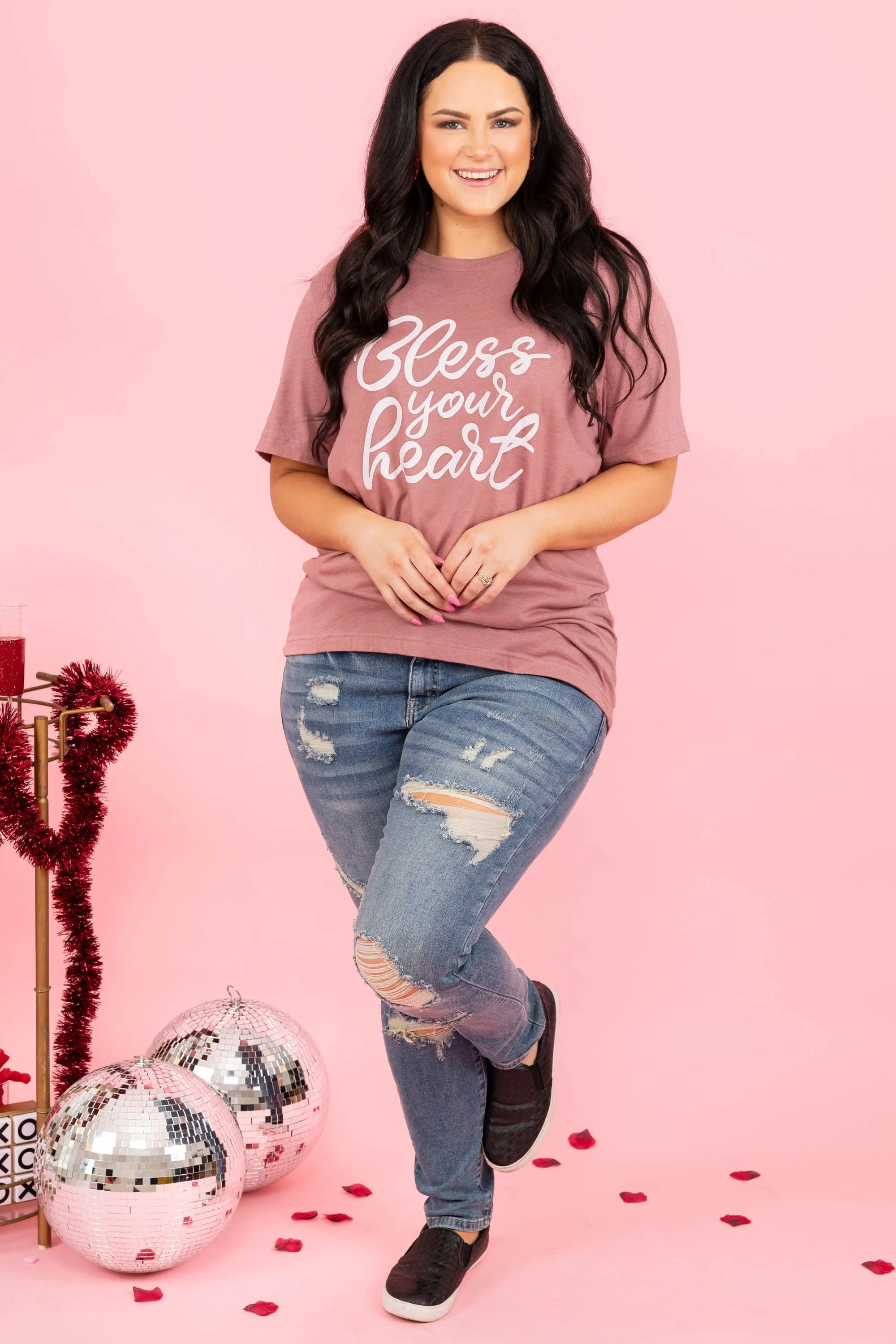 Bless Your Heart T-Shirt in Heather Mauve