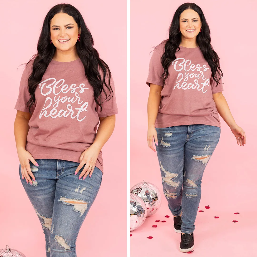 Bless Your Heart T-Shirt in Heather Mauve