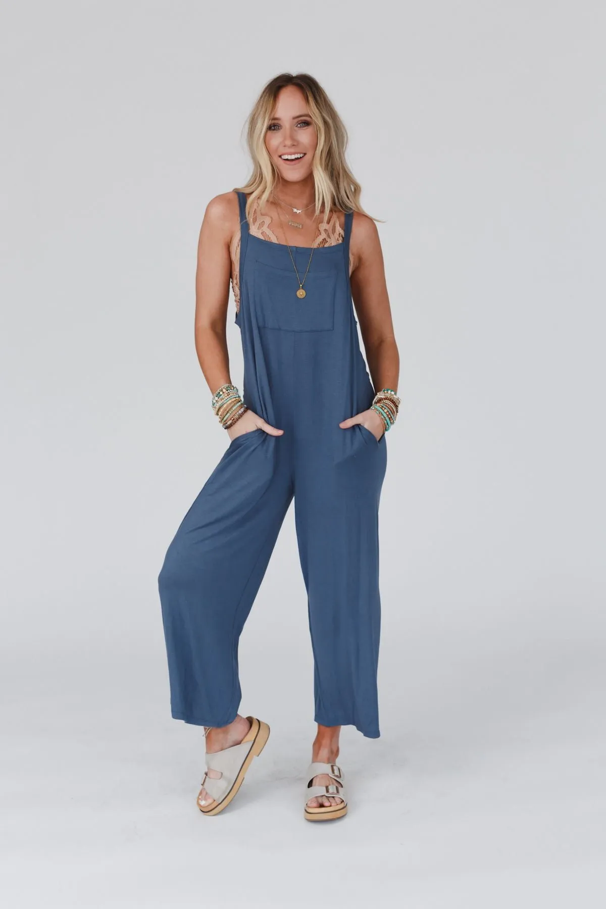 Blue Gray Jumpsuit - All My Soul Pocketed | Shop Now