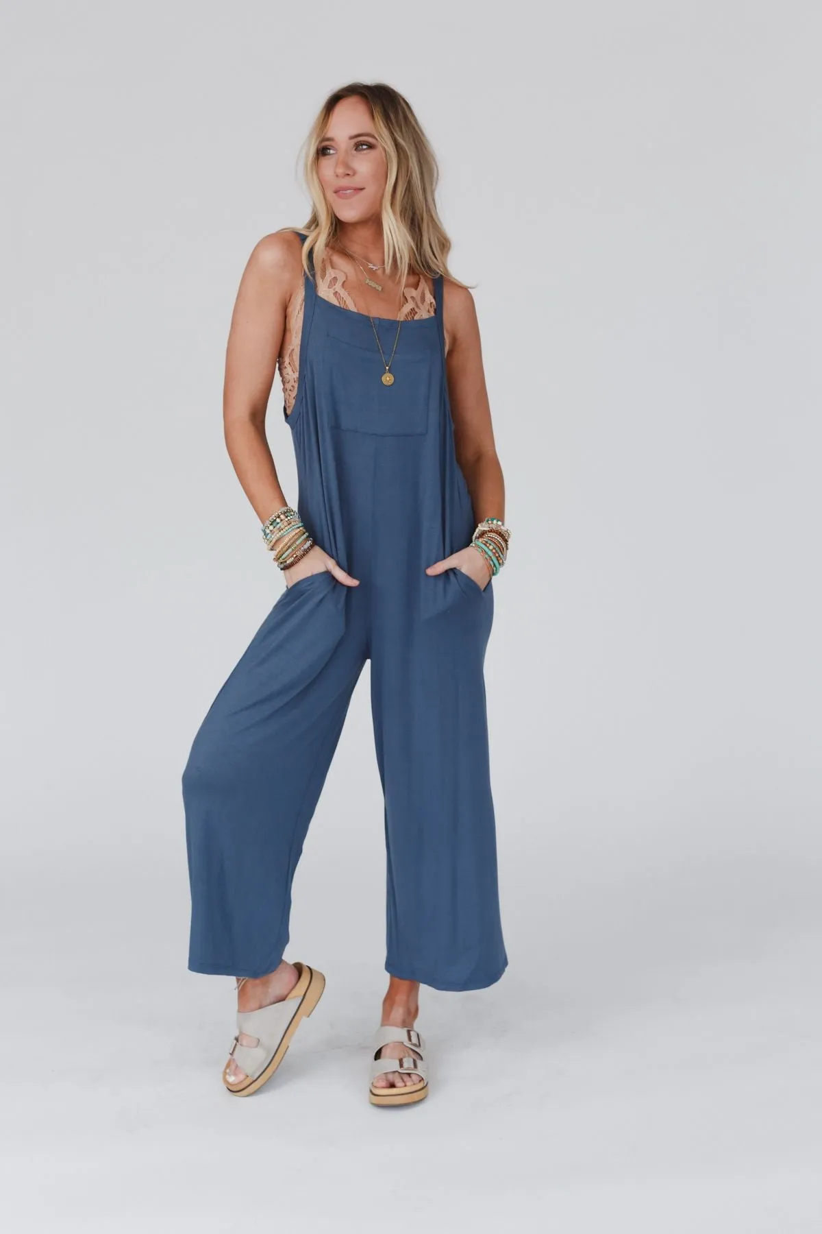 Blue Gray Jumpsuit - All My Soul Pocketed | Shop Now