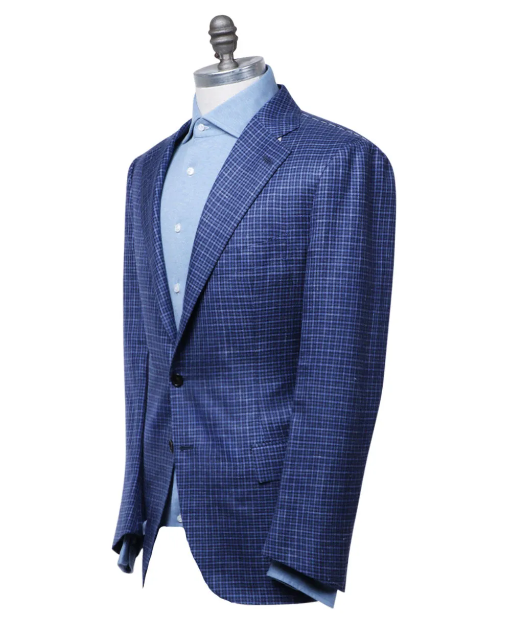 Blue Navy Checkered Sports Jacket