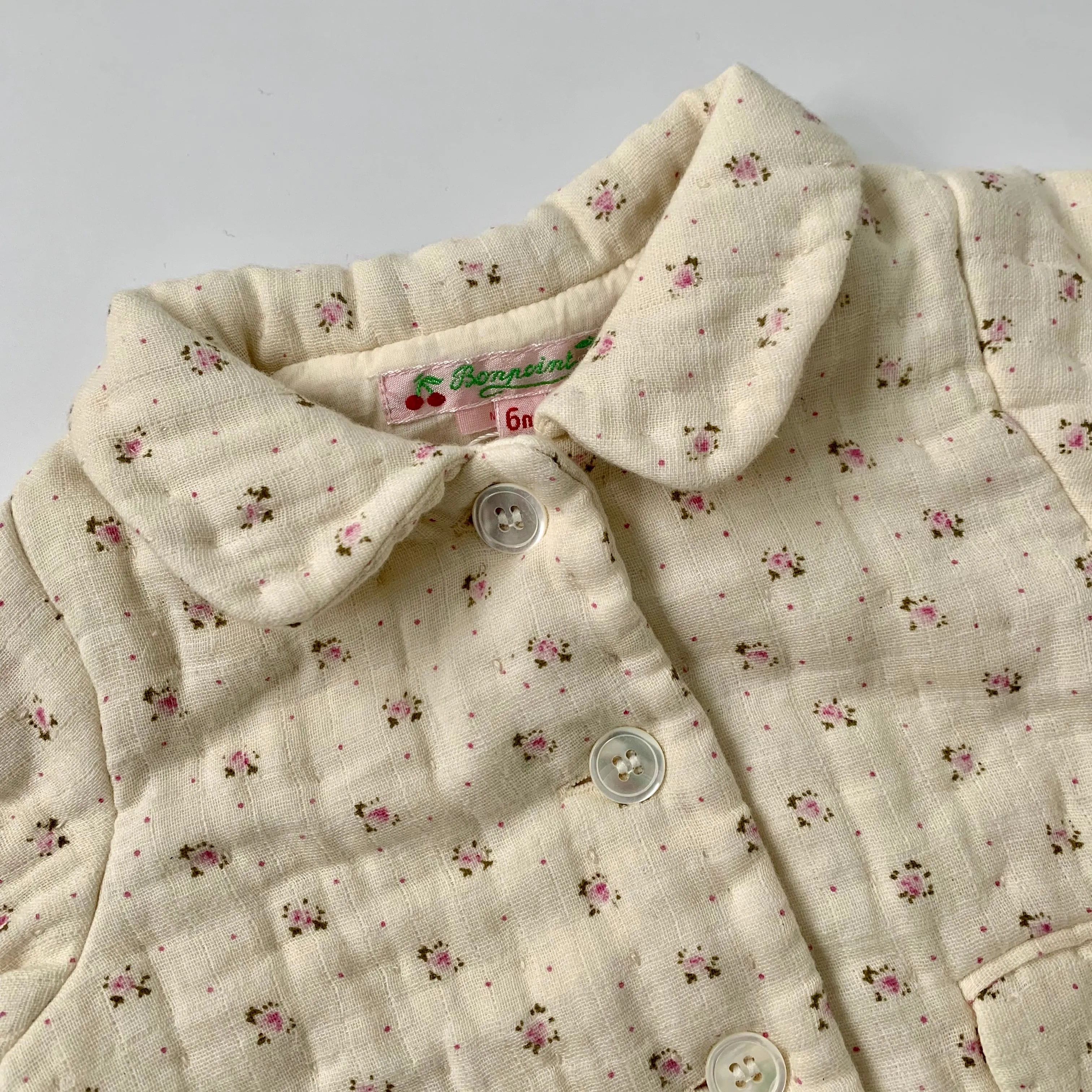 Bonpoint Cream Rose Print Jacket - 6 Months | Brand New