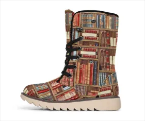 Bookish Pattern Polar Boots