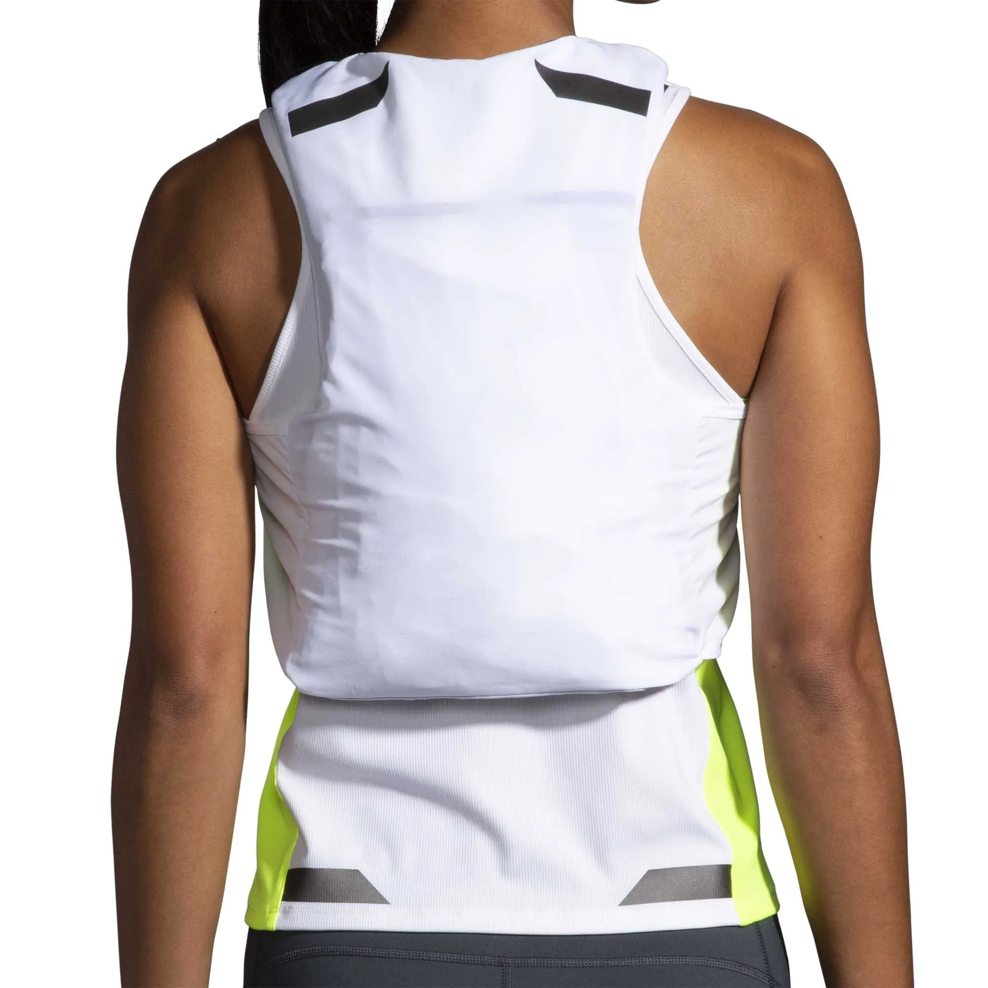 Brooks Women's Visible Convertible Jacket in White/Asphalt/Nightlife