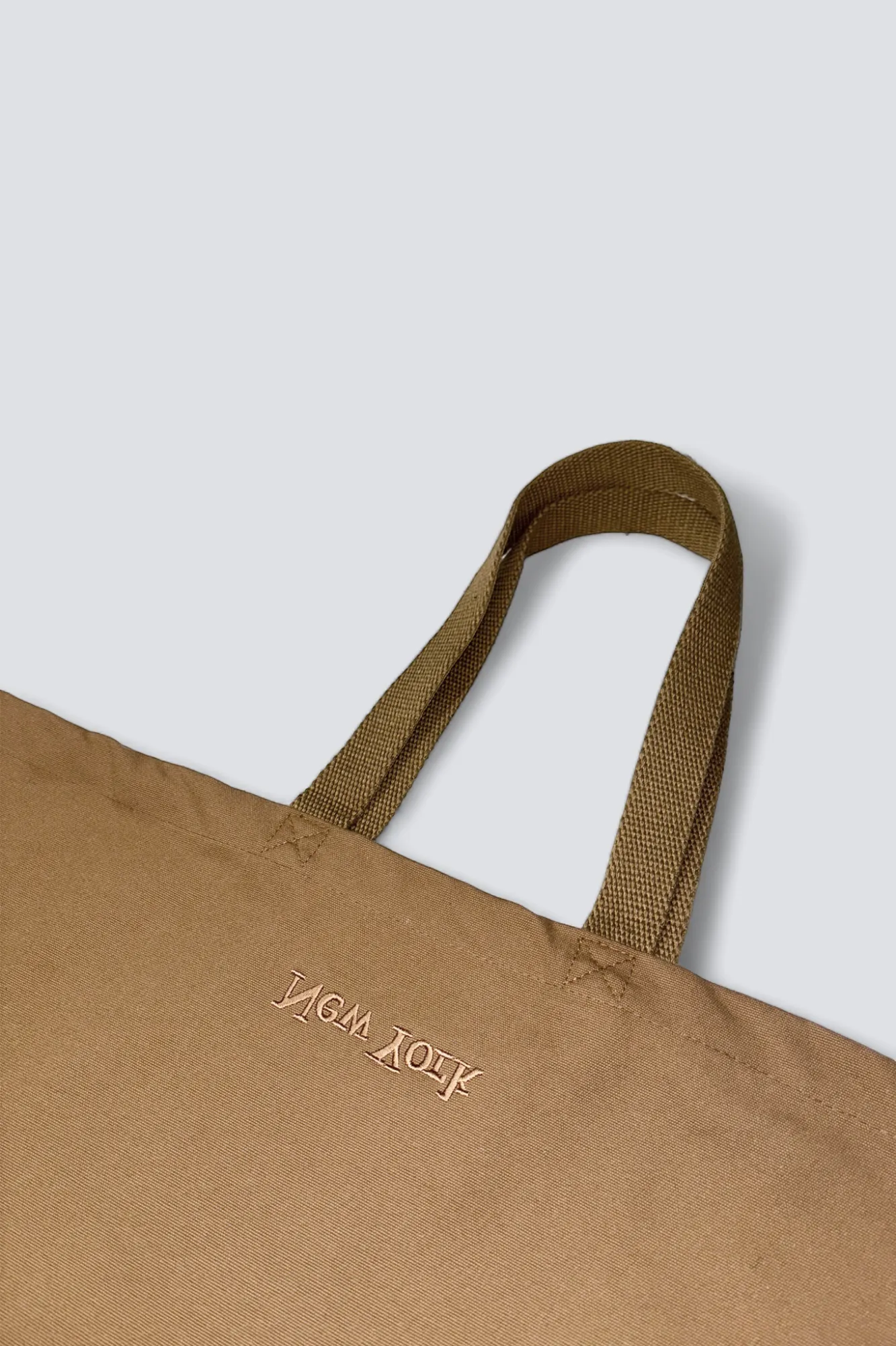 Canvas New York Logo Embroidered XL Tote Bag - Camel