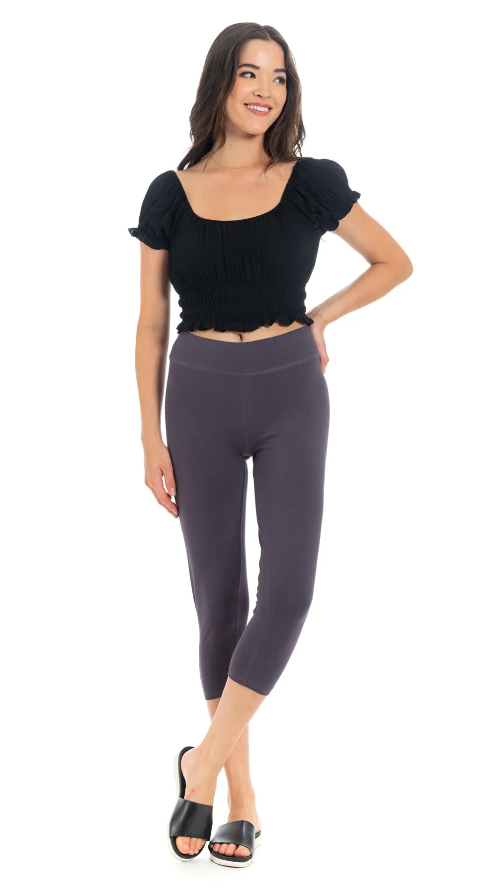 Capri Leggings -grey - organic cotton