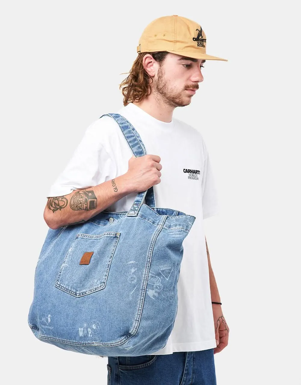 Carhartt WIP Stamp Tote Bag - Stamp Print/ Blue