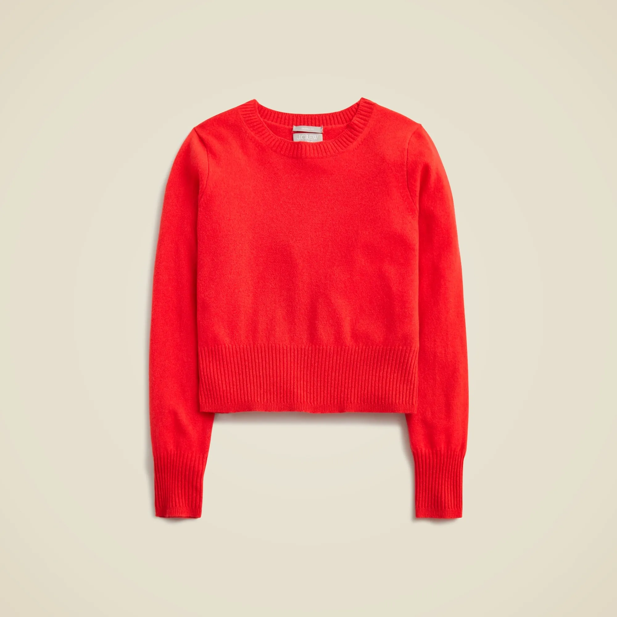 Cashmere shrunken crewneck sweater