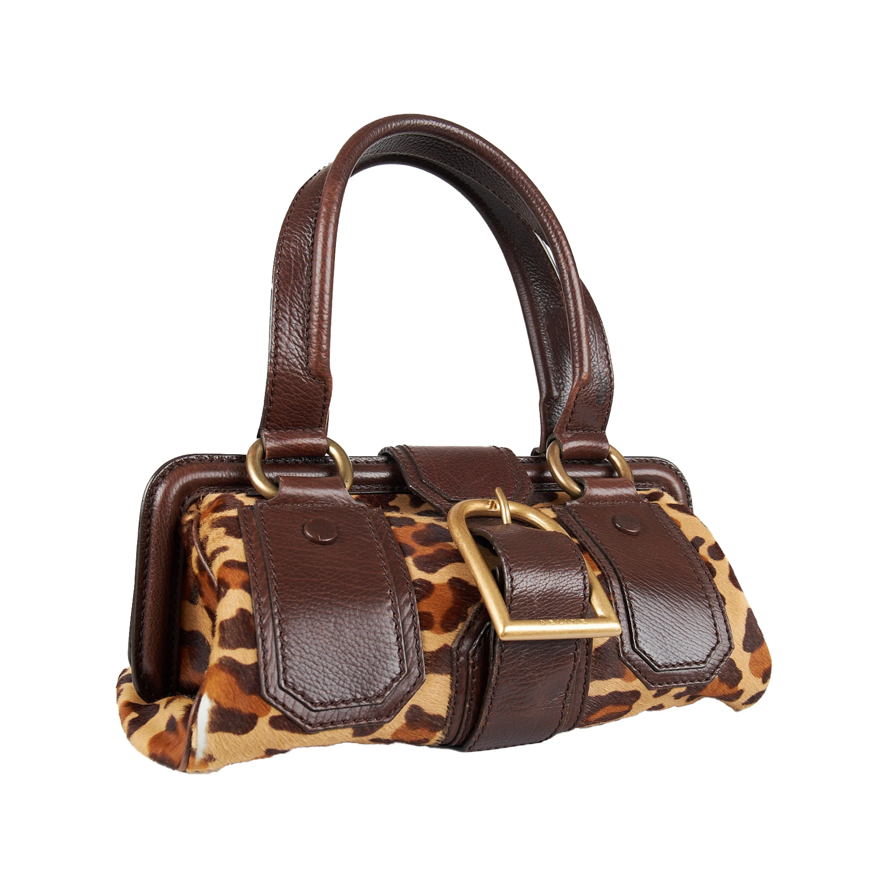 Celine Leopard Print Ella Satchel Bag - 2000s