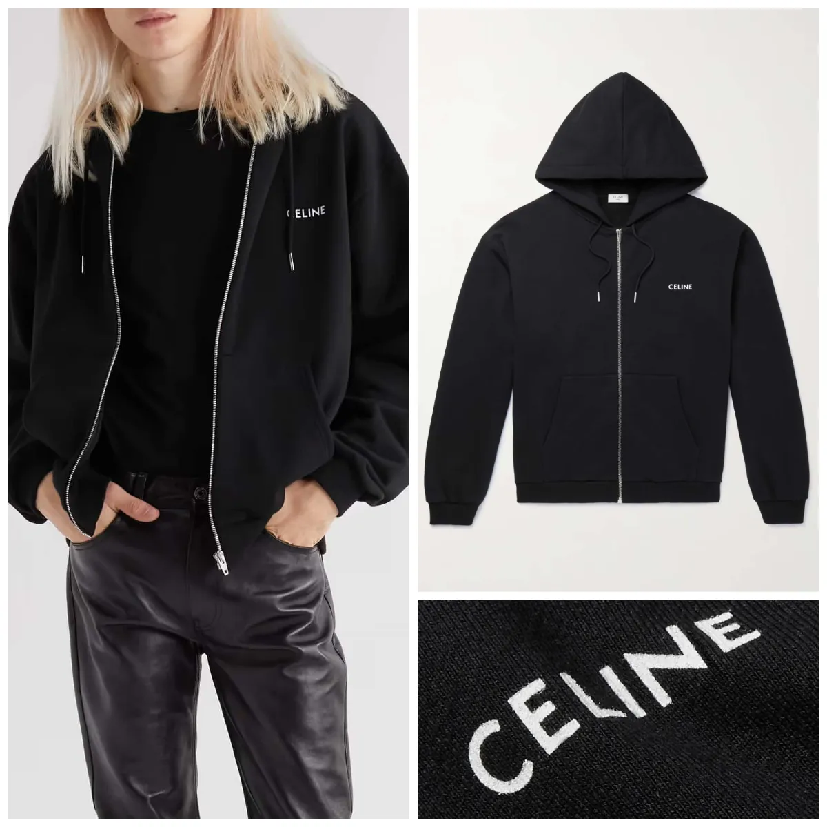 Celine Street Style Long Sleeves Plain Logo Luxury Hoodies