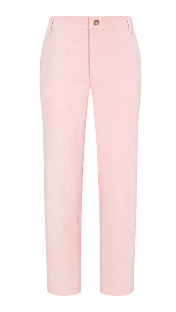 Chino stretch pincord pants pale pink