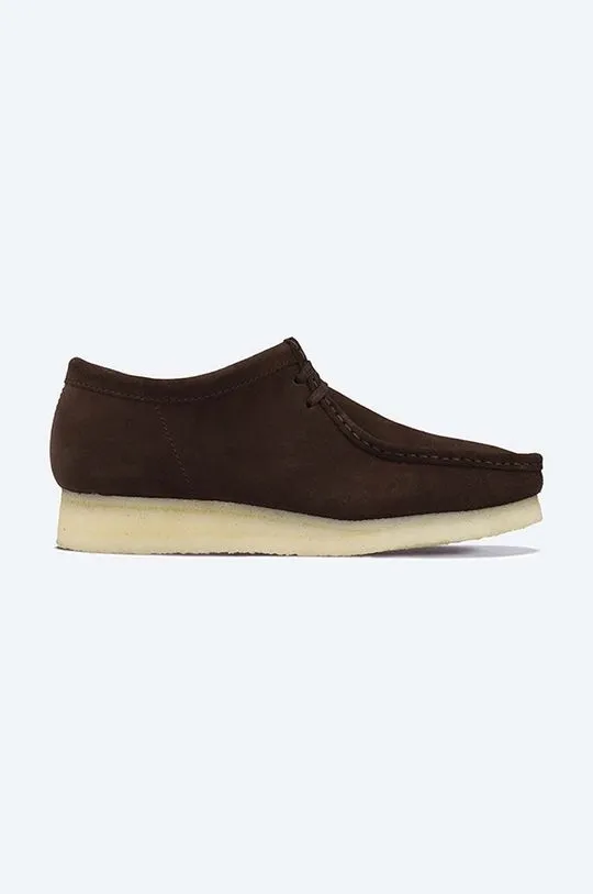 Clarks suede shoes Wallabee men's brown color 26156606