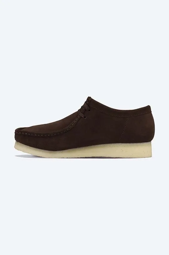 Clarks suede shoes Wallabee men's brown color 26156606