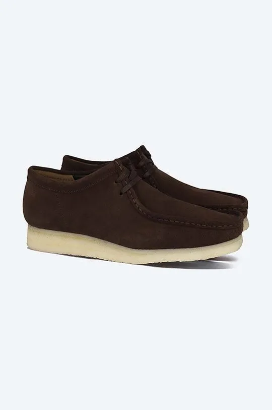 Clarks suede shoes Wallabee men's brown color 26156606