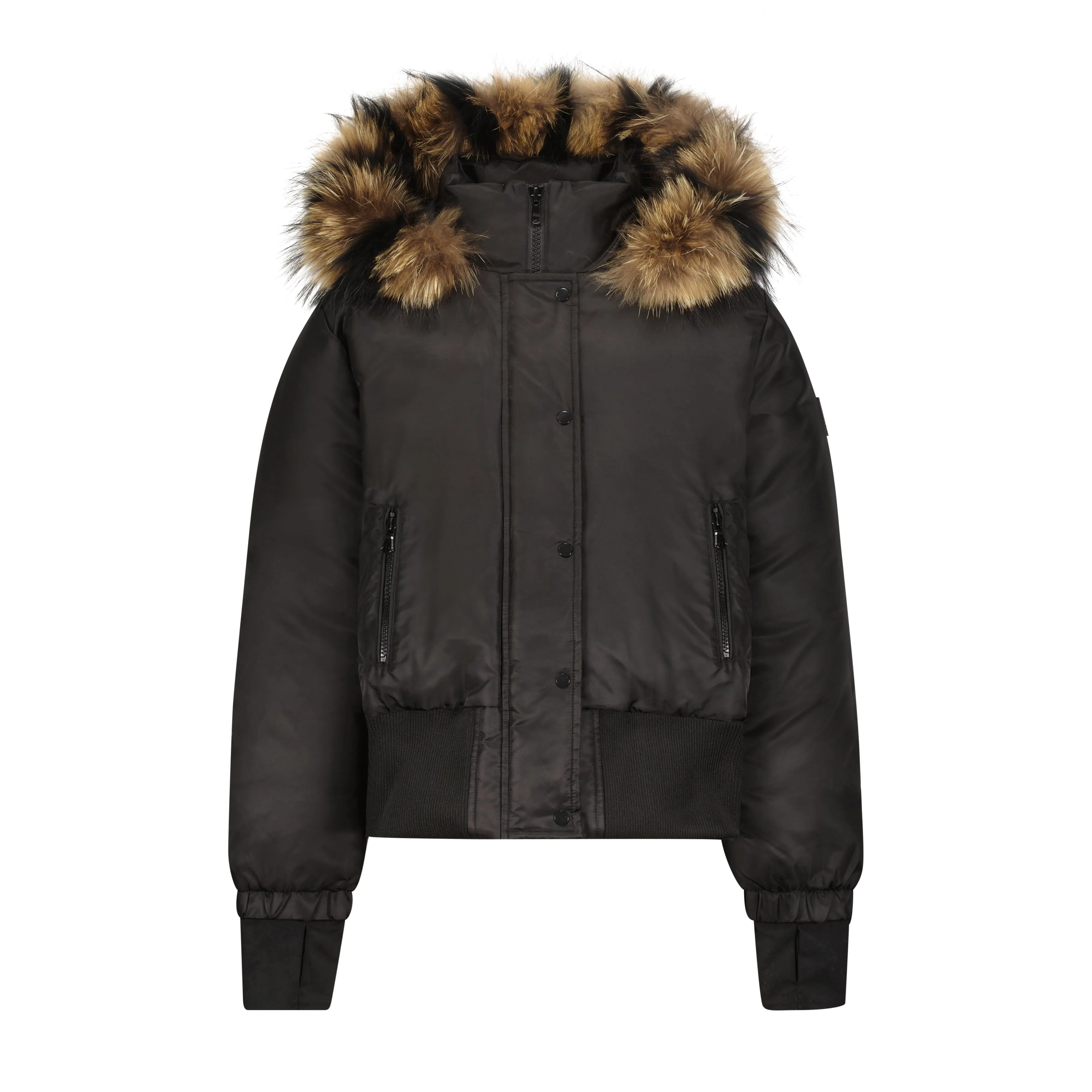 Classic Bomber Jacket with Fur Hood