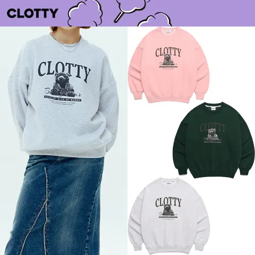 Clotty Long Sleeve Logo Hoodies & Sweatshirts - Unisex Street Style