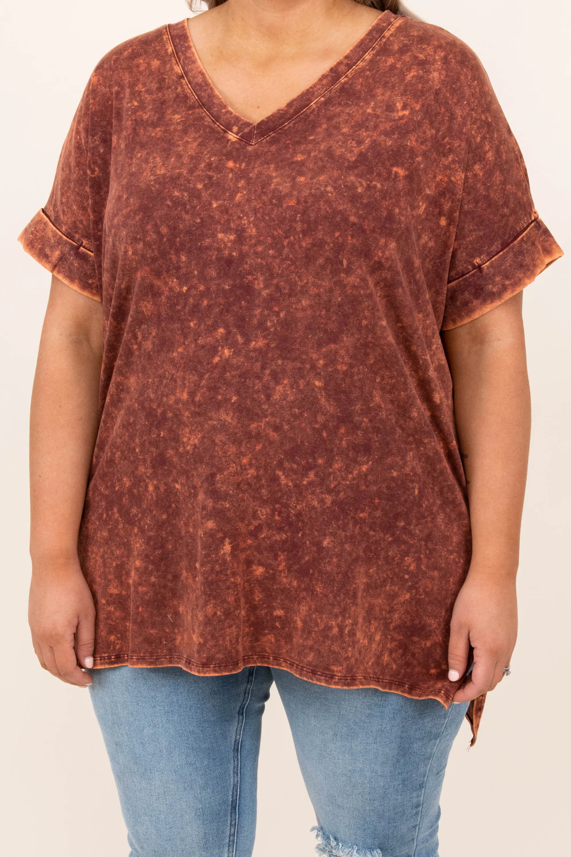 Comfy Travels Top - Persimmon Mineral Wash