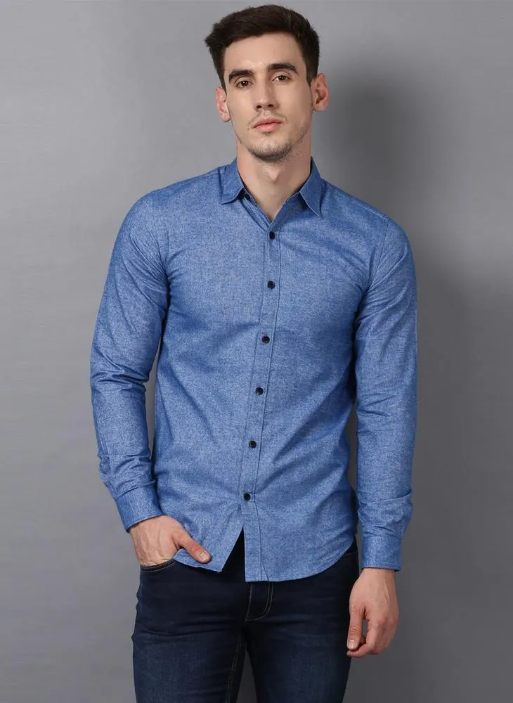 Contrast Button Two-Tone Shirt