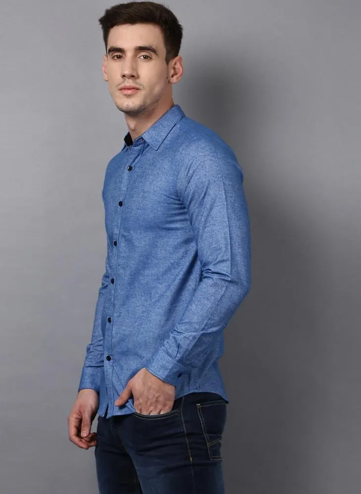 Contrast Button Two-Tone Shirt