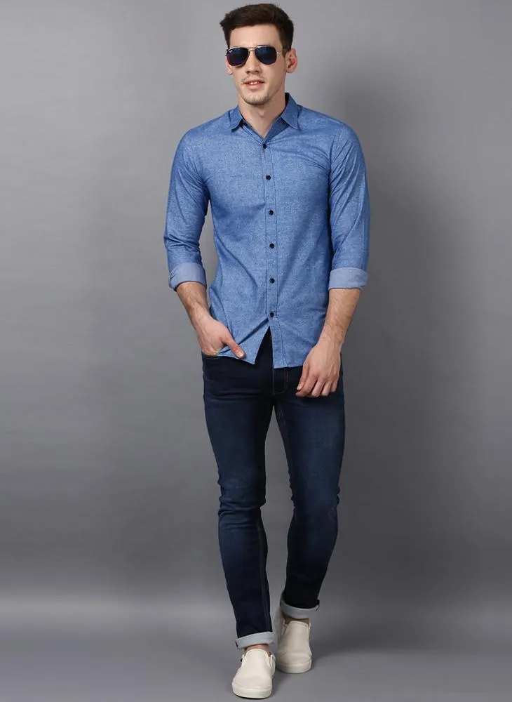 Contrast Button Two-Tone Shirt