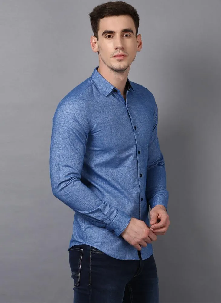 Contrast Button Two-Tone Shirt