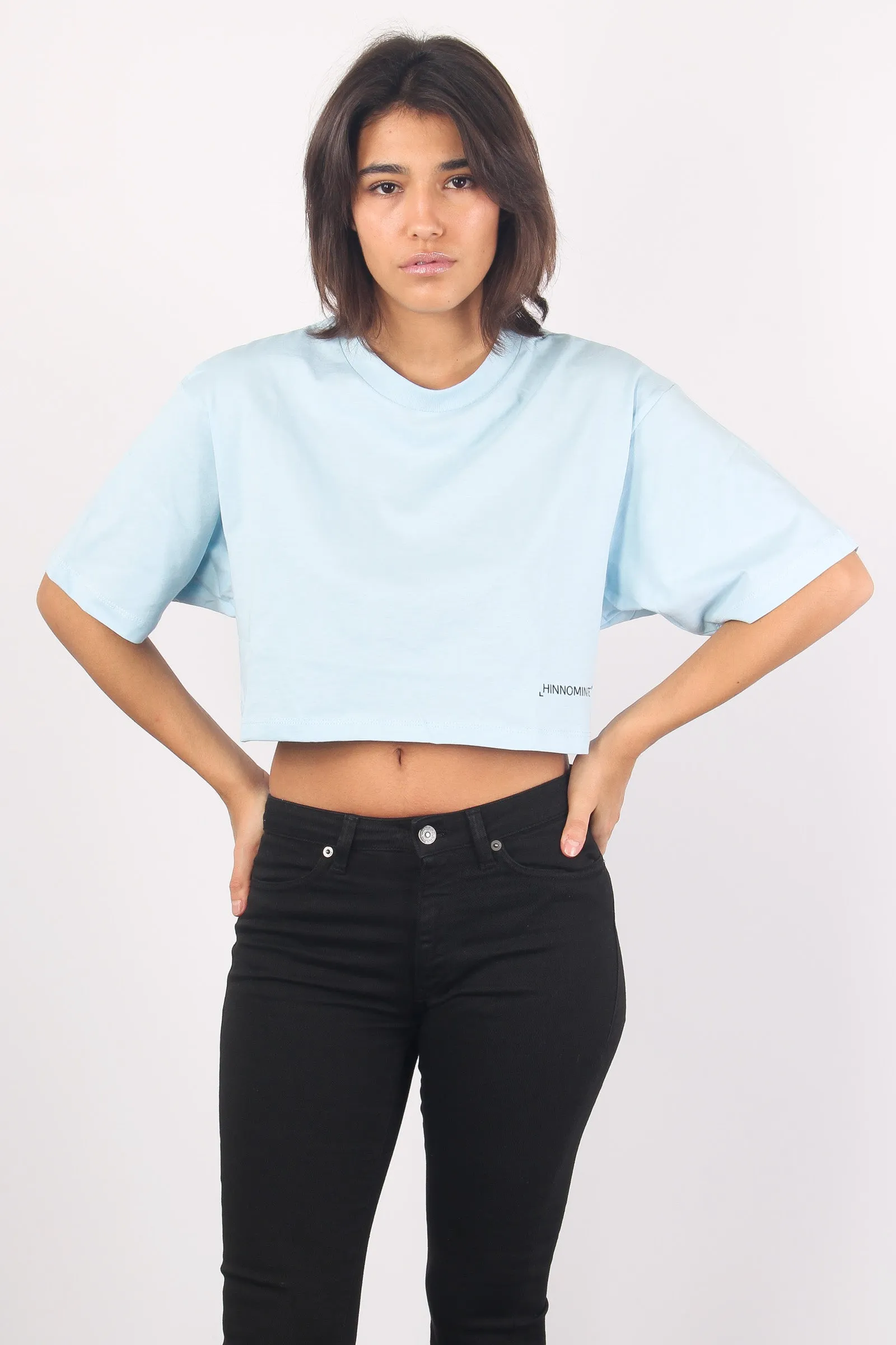 Cotton Crop T-shirt Aqua.