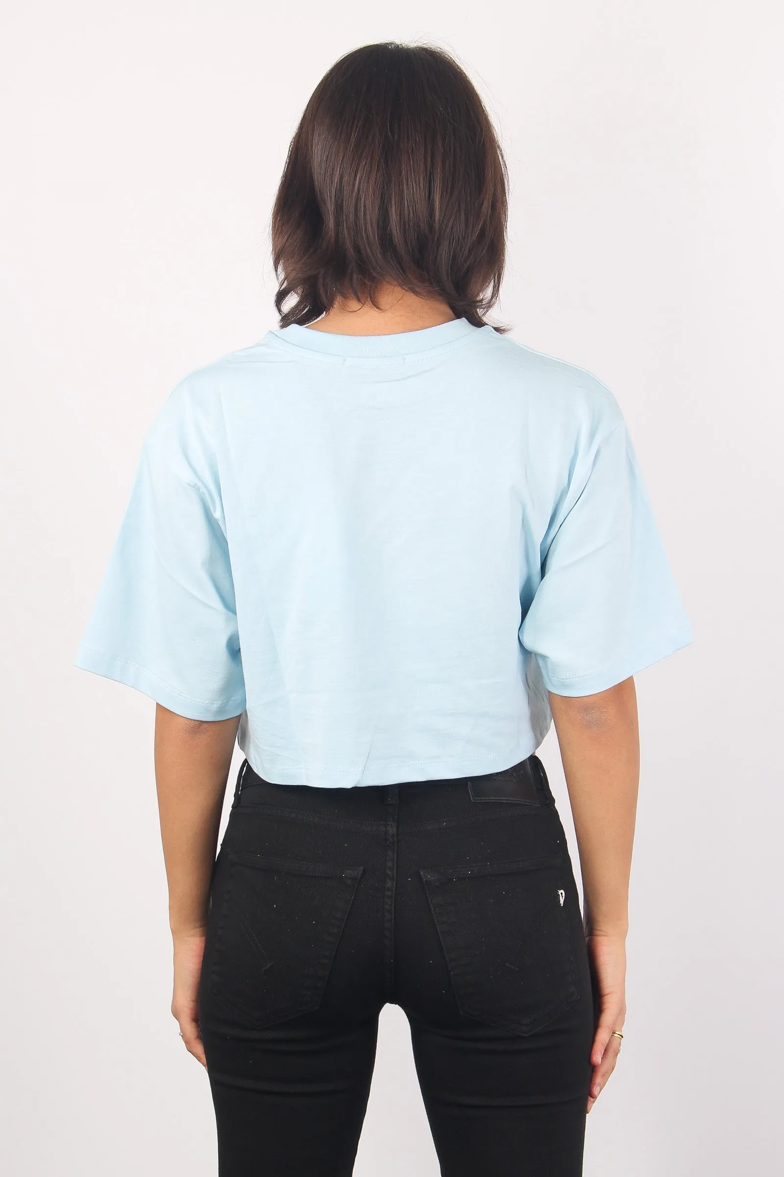 Cotton Crop T-shirt Aqua.