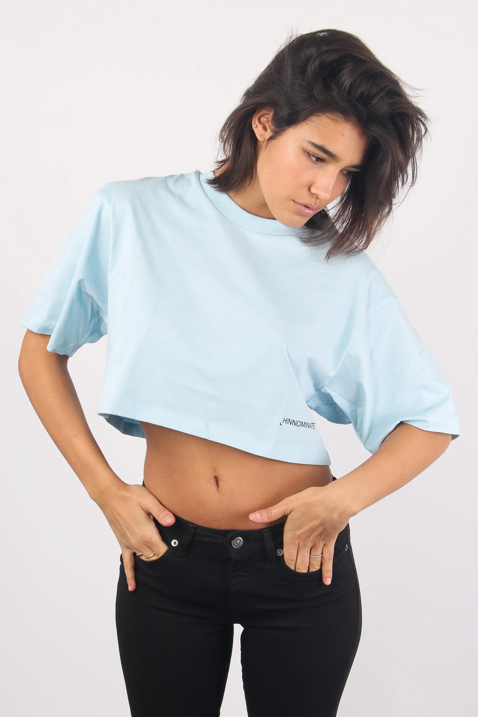 Cotton Crop T-shirt Aqua.