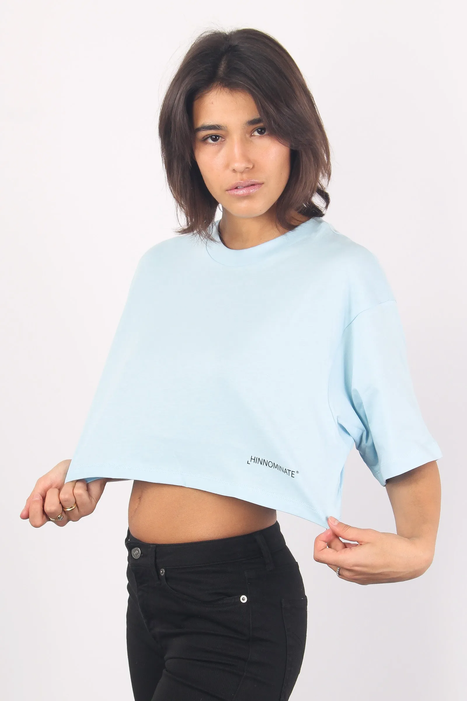 Cotton Crop T-shirt Aqua.