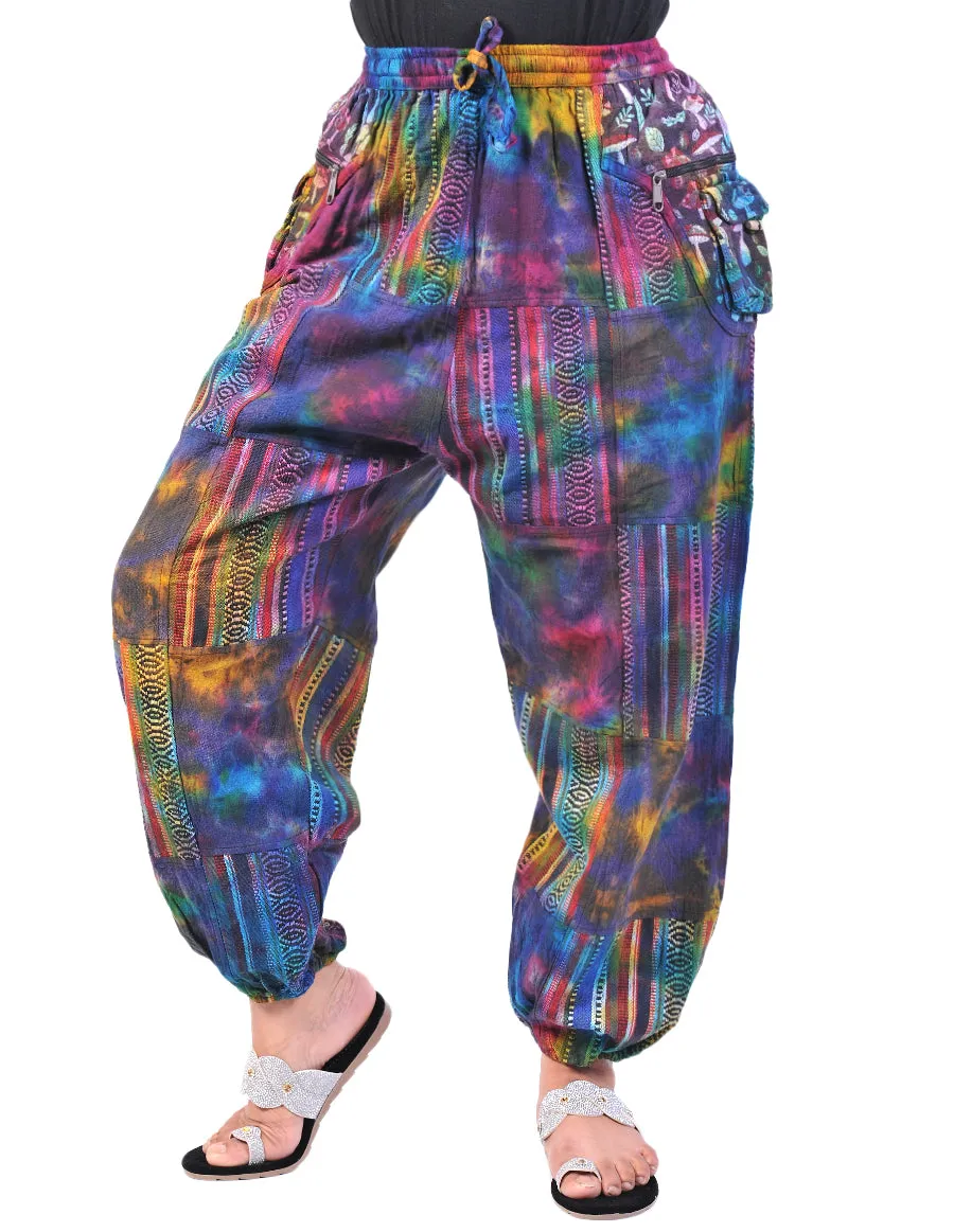 Cotton tie dye patches joggers unisex.