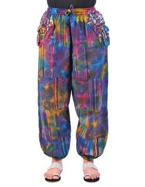 Cotton tie dye patches joggers unisex.