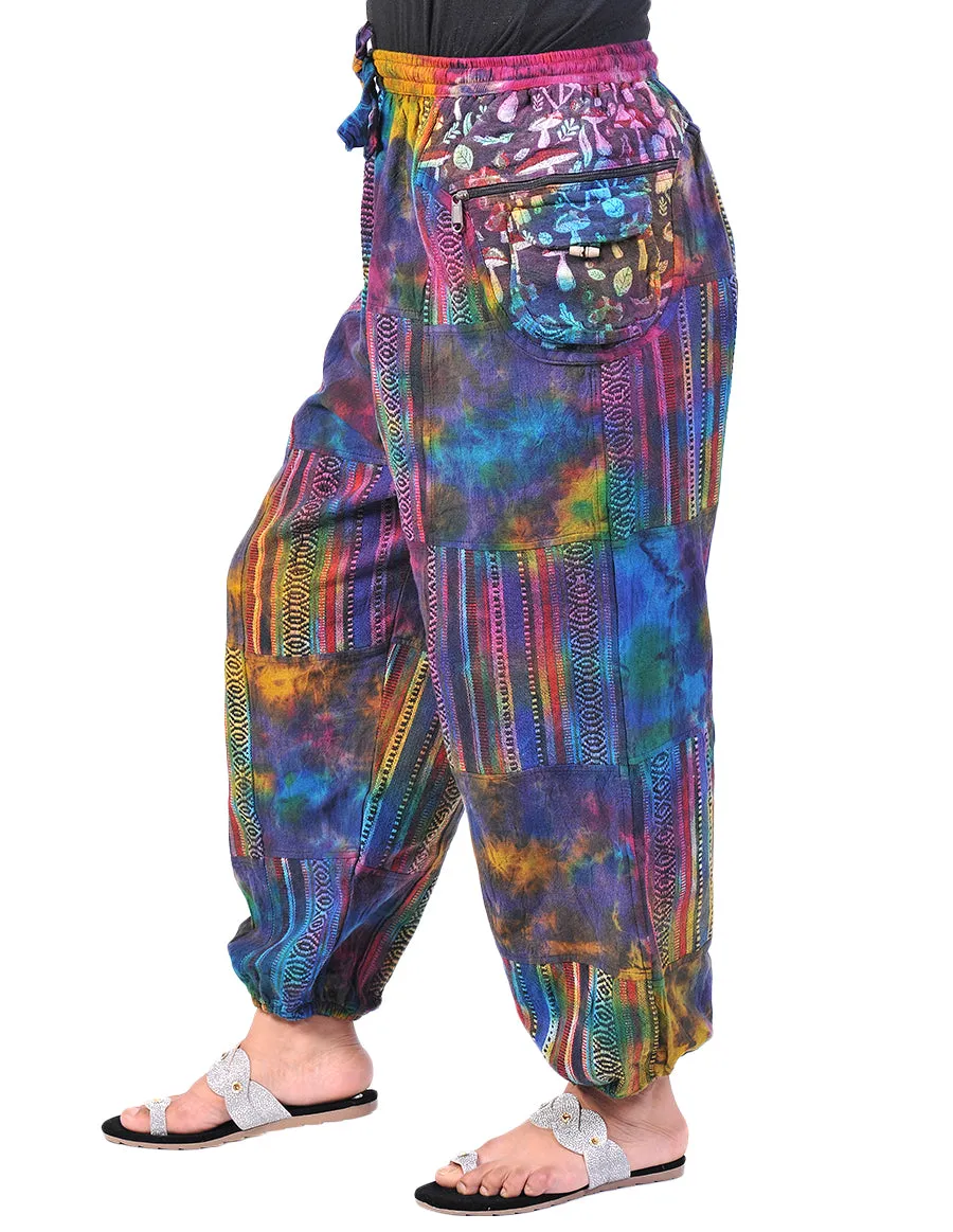 Cotton tie dye patches joggers unisex.