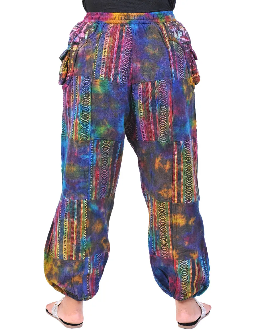 Cotton tie dye patches joggers unisex.