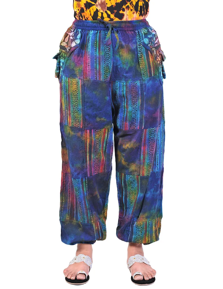 Cotton tie dye patches joggers unisex.