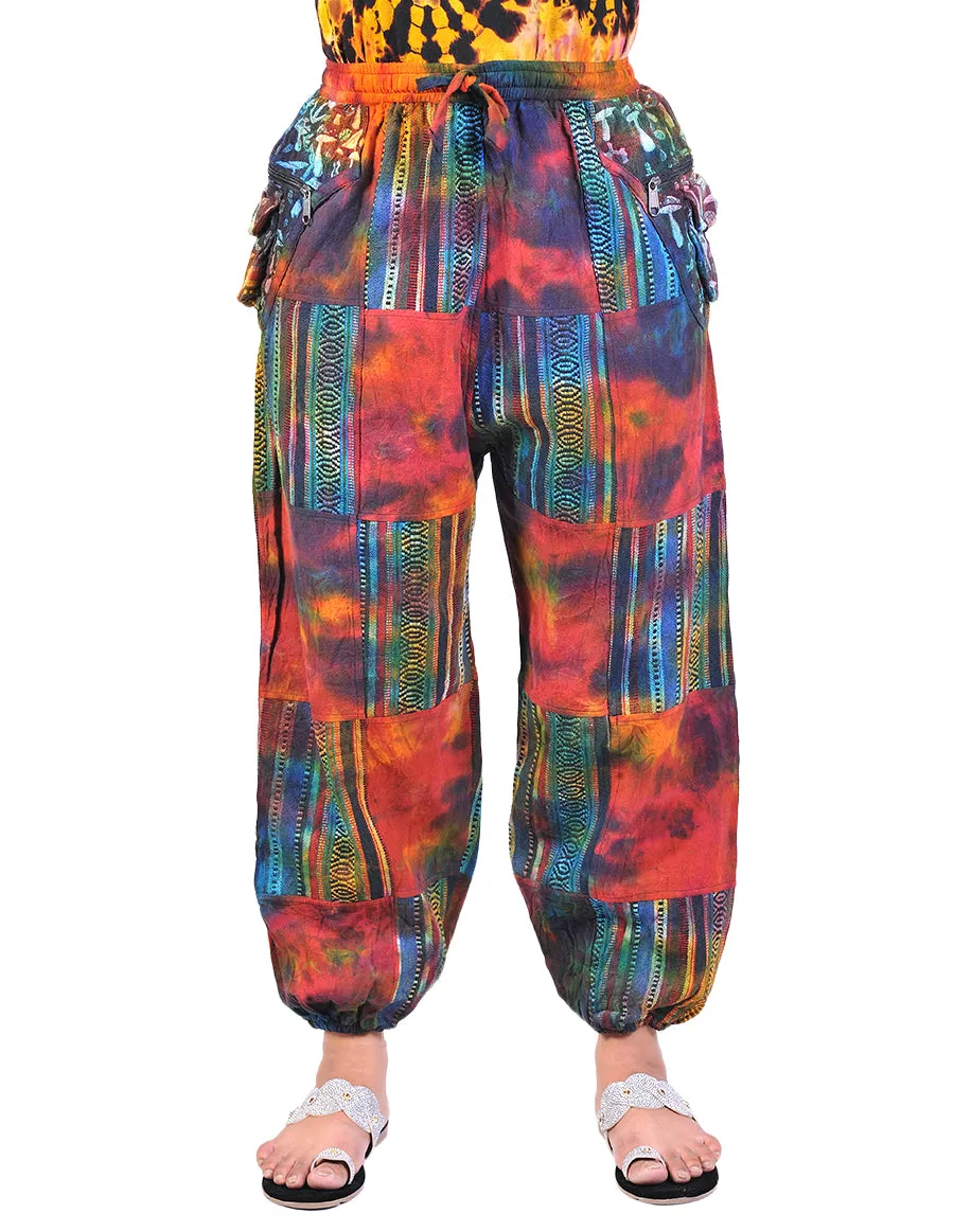 Cotton tie dye patches joggers unisex.