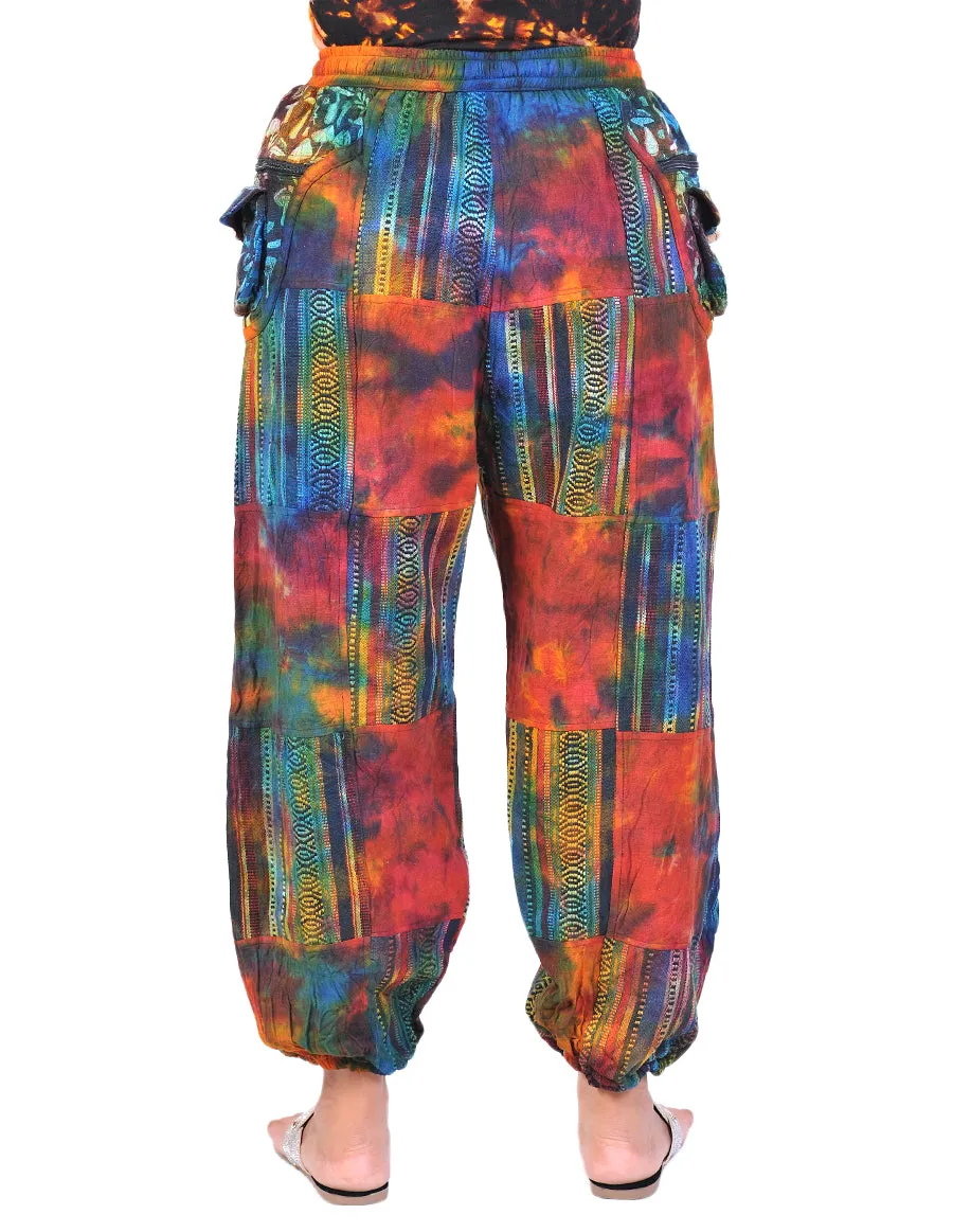 Cotton tie dye patches joggers unisex.