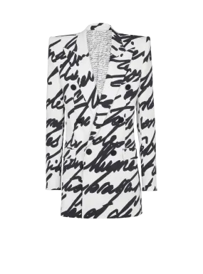 Crepe jacket with Love Letter print