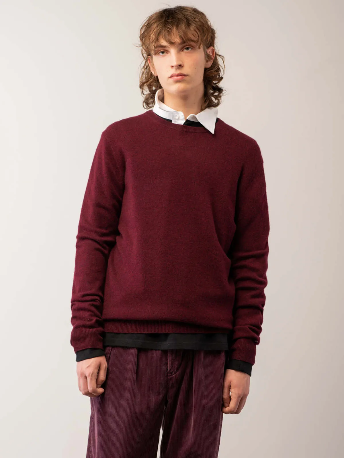 Crew Neck Sweater - Burgundy