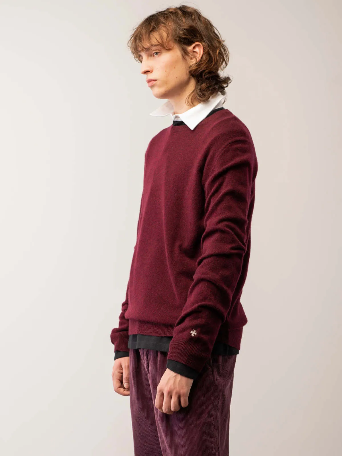 Crew Neck Sweater - Burgundy