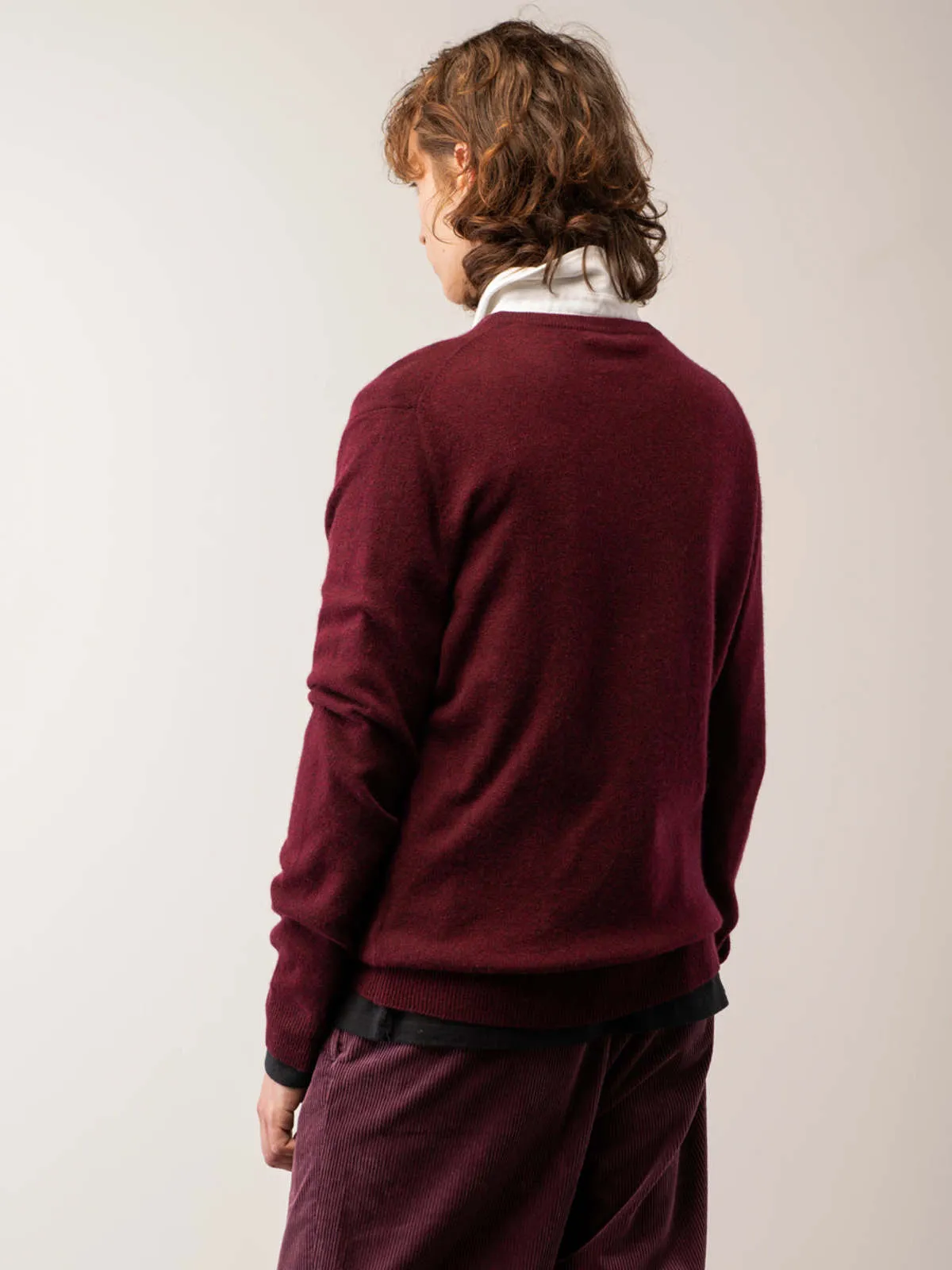 Crew Neck Sweater - Burgundy