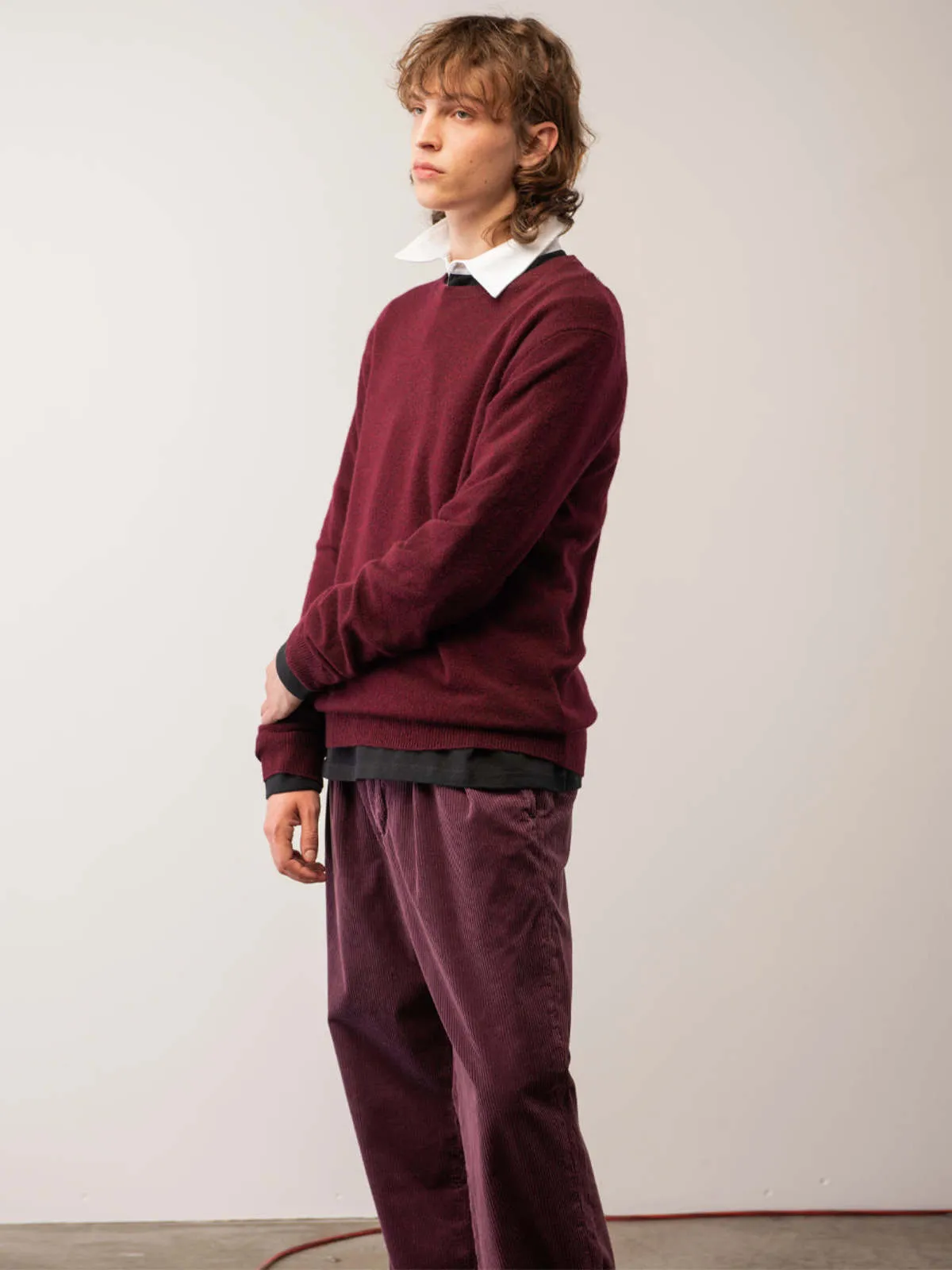 Crew Neck Sweater - Burgundy