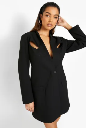 Cut Out Cup Detail Blazer Dress